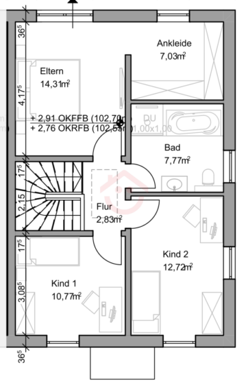Grundriss Obergeschoss