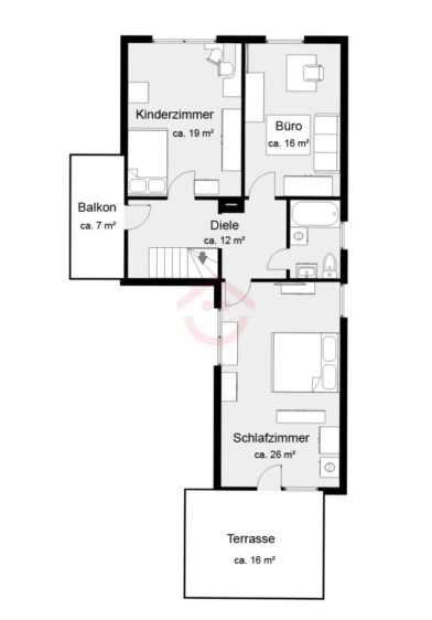 Grundriss Obergeschoss Wohnhaus