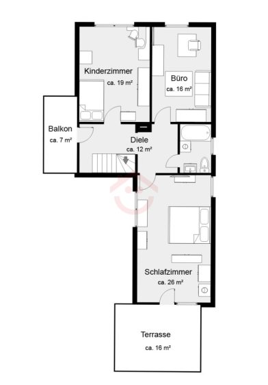 Grundriss Obergeschoss Wohnhaus