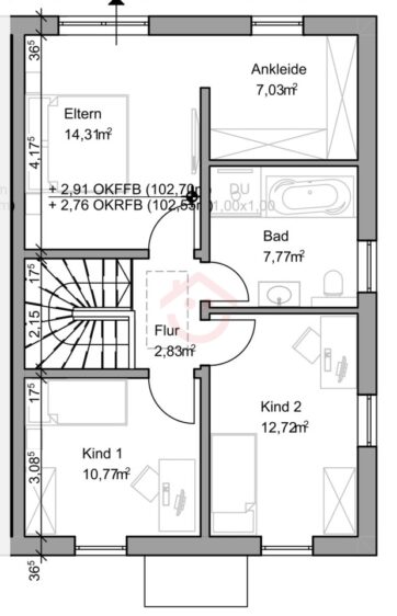 Grundriss Obergeschoss